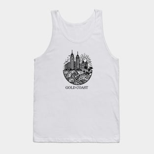 gold coast australia city simple line art illustration Tank Top